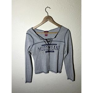 Mudd Jeans Est. 1955 Y2K Gray/Blue Long Sleeve Tee Size‎ XL
